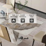 ⁦طاولة طعام مستطيلة بقاعدة متقاطعة⁩ - الصورة ⁦8⁩
