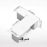 مكتب زاوية من الخشب الطبيعي بأدراج وخزانة، عرض 4