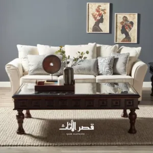 طاولة قهوة بسطح زجاج بتصميم نورثبروك