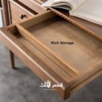 مكتب عمل من الخشب الطبيعي بتخزين جانبي، عرض 5