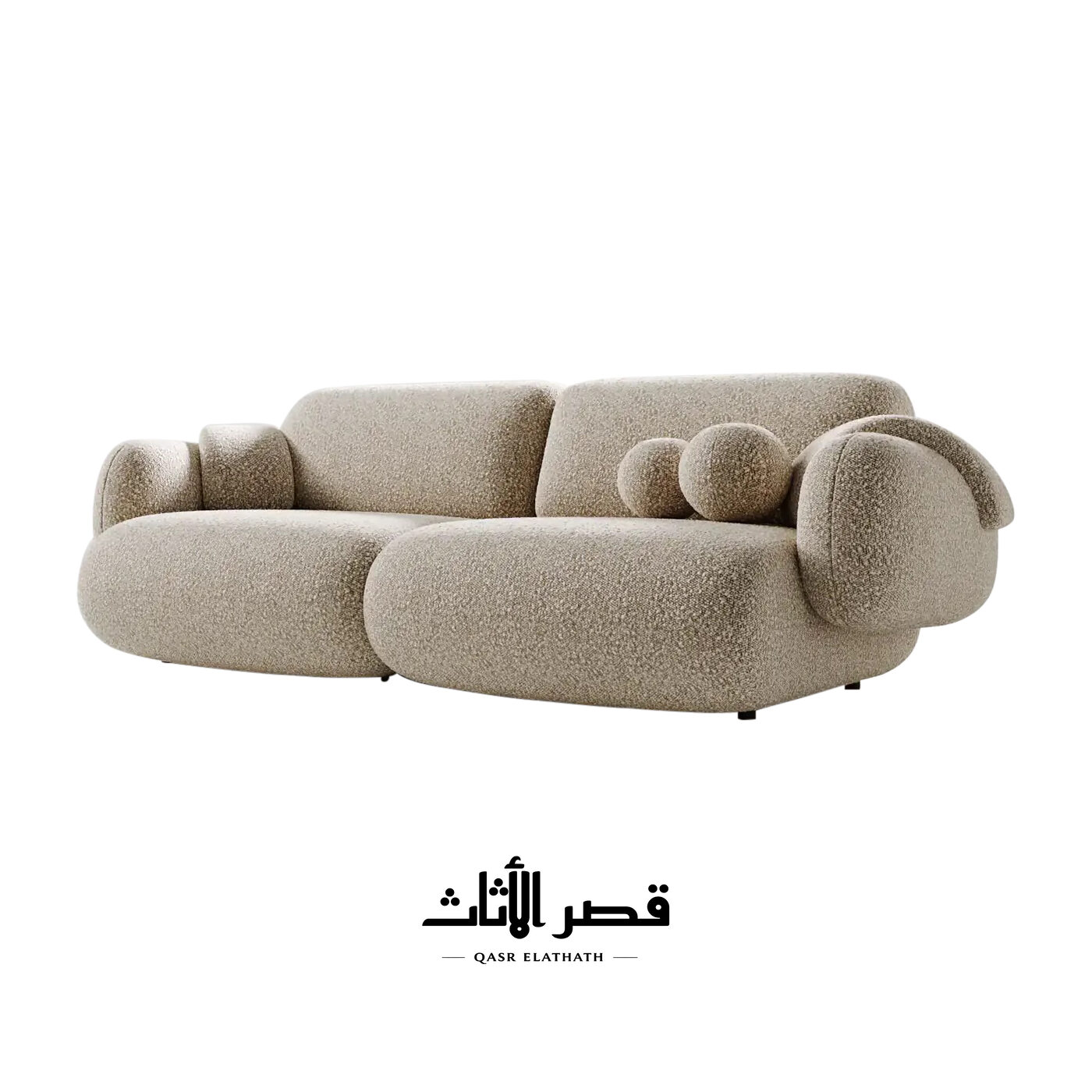 كنب سارا رباعي بظهر متعدد الطبقات تفاصيل التصميم بزاوية مائلة