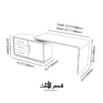مكتب عمل خشبي مع خزانة ملفات وأدراج، عرض 11