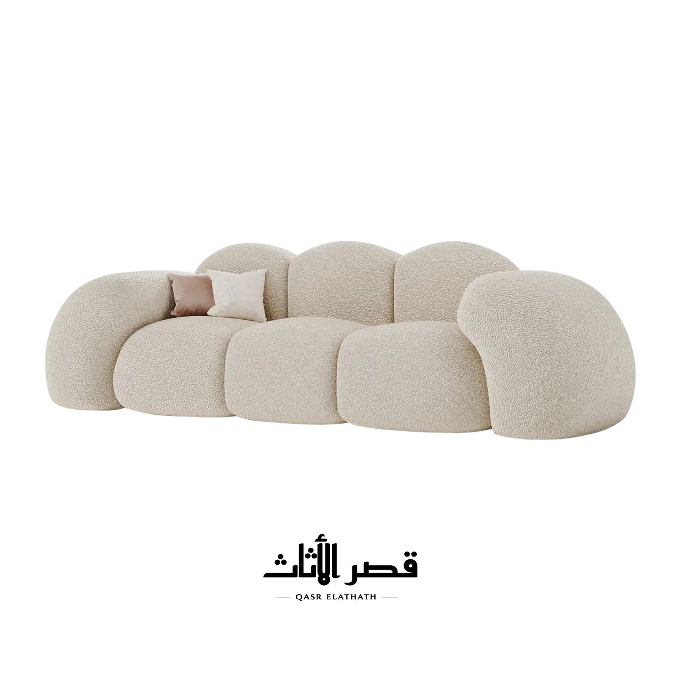 كنب دينيز ثلاثي بتكوين فقاعات مستديرة - تفاصيل التصميم بمنظر جانبي