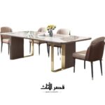 ⁦طاولة طعام مع كراسي بتصميم استثنائي⁩ - الصورة ⁦5⁩