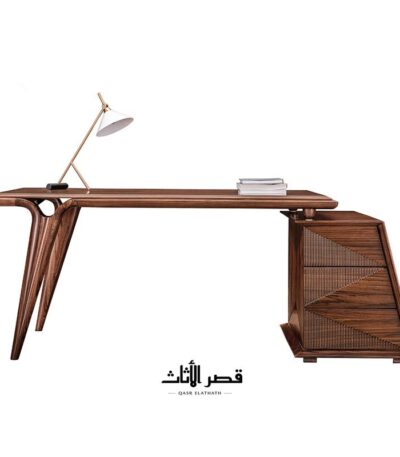 مكتب إداري خشبي كامل مع الجزء الجانبي المتصل