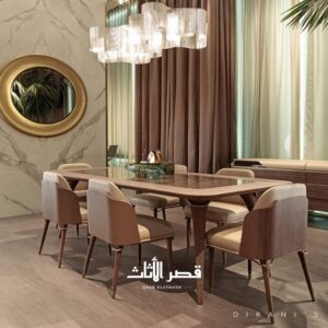 طاولة طعام رخام بتصميم إيطالي فخم