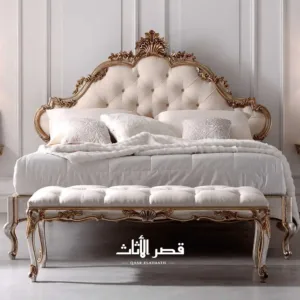 سرير نوم بتصميم الركوكو الفرنسي