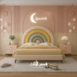 ⁦سرير أطفال بتصميم قوس قزح مبهج – شامل كومودينة – ألوان زاهية وهيكل خشبي صلب – أفضل لغرف البنات⁩ - الصورة ⁦10⁩