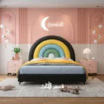 ⁦سرير أطفال بتصميم قوس قزح مبهج – شامل كومودينة – ألوان زاهية وهيكل خشبي صلب – أفضل لغرف البنات⁩ - الصورة ⁦12⁩