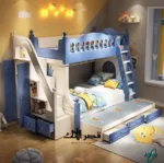 ⁦سرير نوم بدورين للأطفال مع تصميم عملي⁩ - الصورة ⁦4⁩