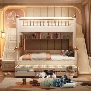 سرير أطفال مع مساحة تخزين بدورين