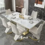 طاولة طعام مع كراسي بتصميم رائع