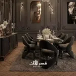 ⁦طاولة طعام مع كراسي بتصميم ملكي⁩ - الصورة ⁦2⁩
