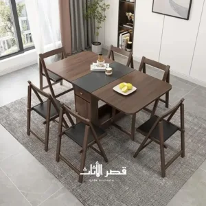 طاولة طعام خشب حديثة قابلة للطي