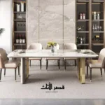 ⁦طاولة طعام مع كراسي بتصميم استثنائي⁩ - الصورة ⁦2⁩