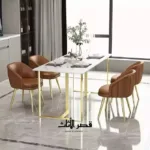 ⁦طاولة طعام مستطيلة عصرية من الرخام⁩ - الصورة ⁦2⁩