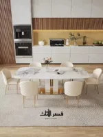 طاولة طعام مستطيلة من الرخام