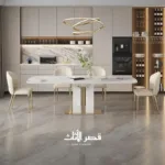 ⁦طاولة طعام مستطيلة من الرخام⁩ - الصورة ⁦2⁩
