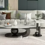 طقم طاولات قهوة على شكل بيضاوي