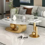 ⁦طقم طاولات قهوة على شكل بيضاوي⁩ - الصورة ⁦4⁩