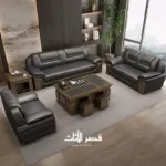 ⁦كنب جلد اسود مكتبي⁩ - الصورة ⁦2⁩