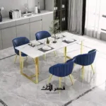 ⁦طقم طاولة رخاميه بهيكل ذهبي⁩ - الصورة ⁦8⁩