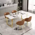 ⁦طقم طاولة رخاميه بهيكل ذهبي⁩ - الصورة ⁦5⁩