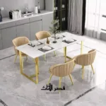 ⁦طقم طاولة رخاميه بهيكل ذهبي⁩ - الصورة ⁦4⁩