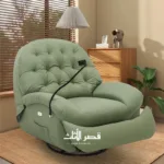 كرسي استرخاء ليزي بوي فاخر – آلية إمالة يدوية – تنجيد ناعم ومريح – قاعدة خشبية – لون رمادي فاخر