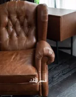 ⁦كرسي مفرد من جلد بتصميم فخم⁩ - الصورة ⁦3⁩