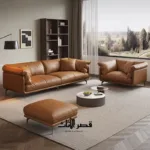⁦كنب جلد بتصميم فاخر⁩ - الصورة ⁦2⁩