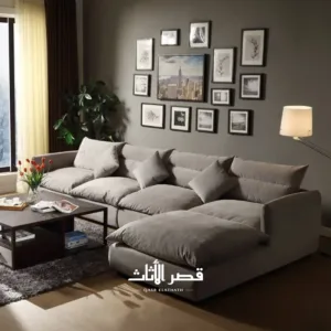 كنب زاوية قماشية فخمة ومريحة