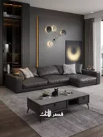 ⁦كنب زاوية جلد استثنائية بتصميم فخم⁩ - الصورة ⁦2⁩