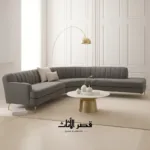 ⁦كنبة زاوية فخم مع طاولة من الاستيل⁩ - الصورة ⁦9⁩