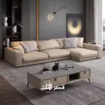 كنب زاوية جلد استثنائية بتصميم فخم