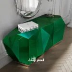 ⁦طاولة مدخل خشبي بقاعده معدنية⁩ - الصورة ⁦3⁩