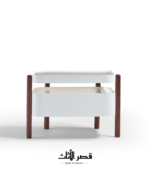 كومود سرير بزجاج ملون وإطار خشبي - منظر تفصيلي