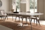 طاولة طعام بي 016 بقاعدة معدنية رفيعة وسطح سيراميك — صورة المنتج
