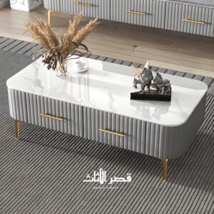 طاولة قهوة مستطيلة فاخرة بأربع قوائم