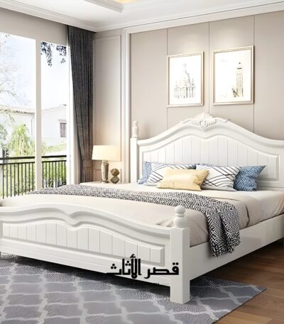 سرير خشب بتصميم ريفي فرنسي غير منجد – تفاصيل 2