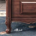 سرير خشب كلاسيكي بظهر منجد بكسوة جلد – تفاصيل 5
