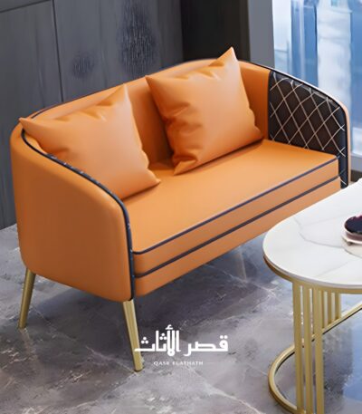 كرسي مفرد بجلد أو كنبة ثنائية بتصميم حديث – تفاصيل 4