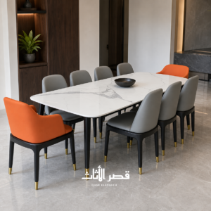 طاولة طعام أوتو مستطيلة بسطح رخامي - 1