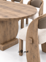 طقم طاولة طعام أردن ARDEN منحوت بخشب مع ثمانية كراسي