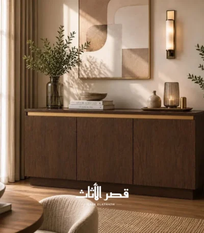 بوفيه كلوفر ببابين بدون مقابض وخط معدني — صورة 8