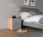 طاولة سرير إميليا بدرجين وواجهة مطليّة أنيقة — رمادي