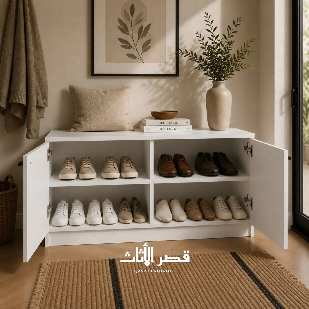 مقعد تخزين ديبلو مفتوح مع رفوف الأحذية