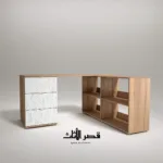 مكتب نيرا على شكل حرف إل بأربعة أرفف وثلاثة أدراج — صورة 4