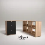 مكتب نيرا على شكل حرف إل بأربعة أرفف وثلاثة أدراج — صورة 7