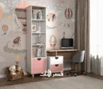 مكتب أطفال نوفا بدرجين وتصميم بدون مقابض بارزة — وردي